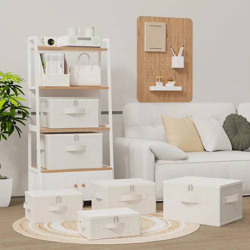 Vista 2 de Caja de almacenamiento debajo de la cama con tapa, organizadores de ropa plegables, cestas de organización para el hogar para ropa, zapatos, mantas