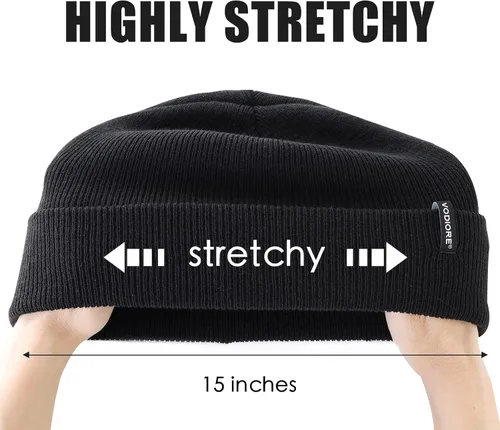 Vista 5 de VODIORE Beanie Hats for Men Women Winter Knit Hat Warm Slouchy Beanies Cuffed Skull Cap