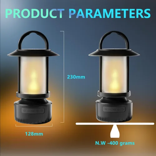Vista 6 de Altavoz Bluetooth al aire libre, linterna de camping, altavoz de luz de camping impermeable, luz nocturna que se puede utilizar para la decoración