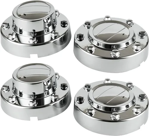 Vista 6 de Repuesto para tapa de cubo central de rueda cromada 2011-2018 Ram 3500 2 piezas delantera de 1 tonelada doble DRW aleación 68081010AA 68081010AB