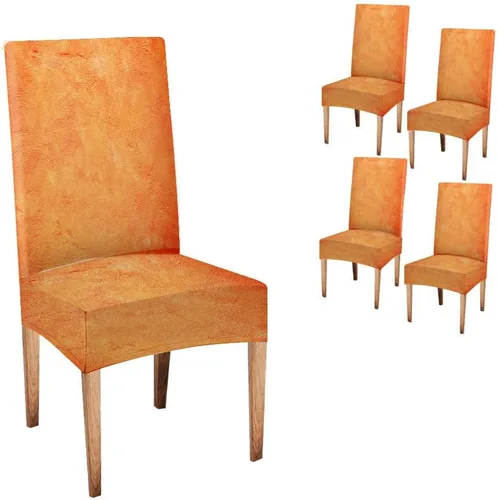 Vista 8 de TOMWISH Juego de 2 fundas para sillas de comedor, color turquesa y gris, fundas elásticas para sillas Parsons, de elastano, lavables, protectores