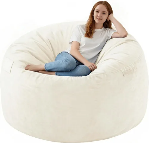 Vista 62 de Silla de Puf de 2 pies, Sillas de Puf Cómodas con Relleno de Espuma Viscoelástica, Sofá de Puf Esponjoso con Cubierta de Terciopelo Holandés, Sillas