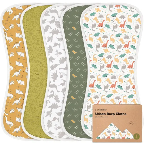 Vista 12 de Paños orgánicos para eructos para bebés niños y niñas, paquete de 5 paños de algodón súper absorbentes para bebés, trapos suaves y afelpados