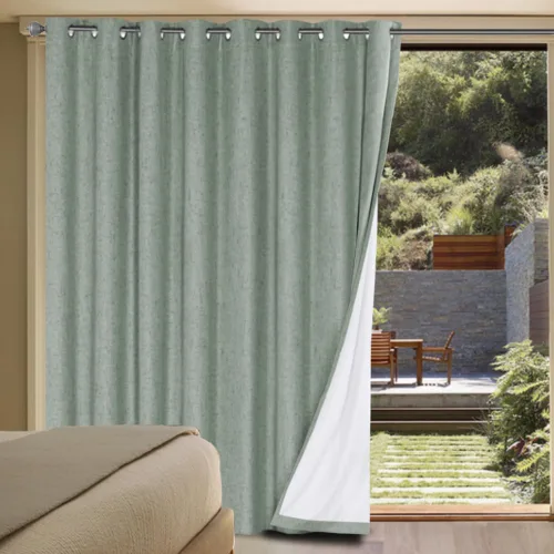 Vista 55 de H.VERSAILTEX Cortinas 100% opacas con aislamiento térmico, texturizadas, de lino, con bloqueo completo de calor y luz, para sala de estar y Negro