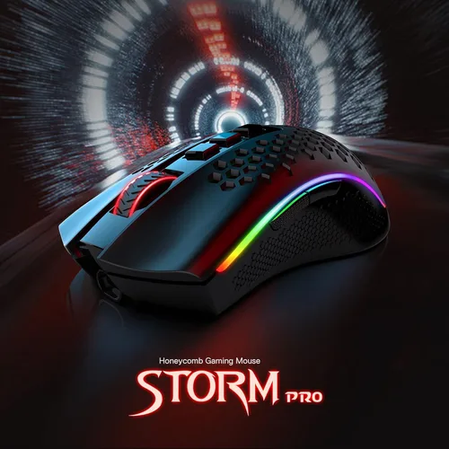 Vista 7 de Redragon M808 Storm Pro - Mouse inalámbrico para juegos, forma de panal RGB - Sensor óptico de 16,000 DPI, 7 botones programables, registro preciso