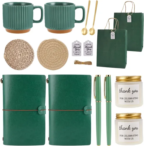 Vista 9 de Premios de baby shower para ganadores de juegos, premios de juegos de baby shower, tazas de cerámica con cucharas de metal, posavasos tejidos