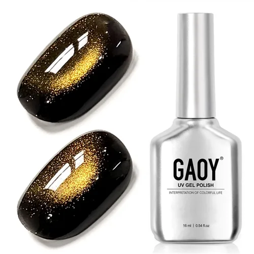 Vista 16 de GAOY Esmalte de uñas de gel Brown Cat Eye, 4629 azul ámbar, 0.5 fl oz Ámbar azul