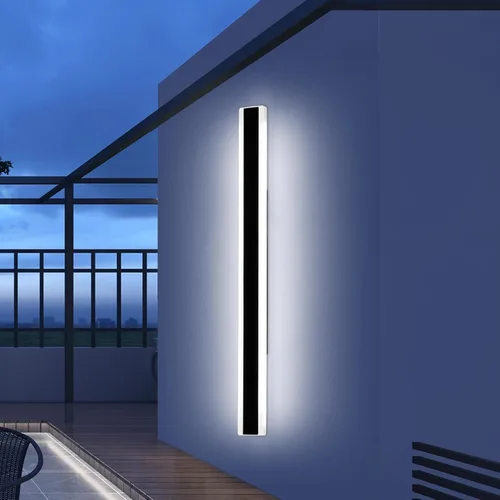 Vista 12 de Luces de Pared Modernas para Exterior de Casa, Apliques de Pared al Aire Libre de 23.6 Pulgadas, 3 Luces Color 3000K/4500K/6000K, Resistente al Agua