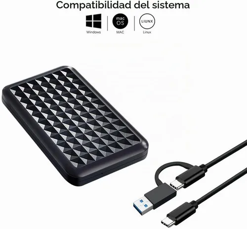 Vista 3 de Disco duro externo portátil ultradelgado de 320 GB USB 3.1 tipo C de 2.5'' HDD, almacenamiento para PC, Mac, portátil, PS4, PS5, Xbox One