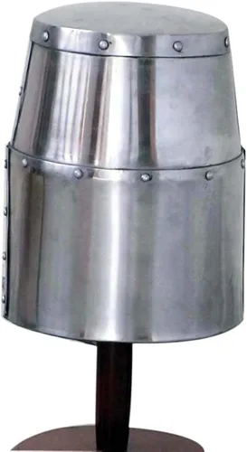 Vista 4 de AnNafi Casco medieval de armadura de caballero cruzado templario Armadura espartana griega romana Yelmo antiguo A Usable para disfraces