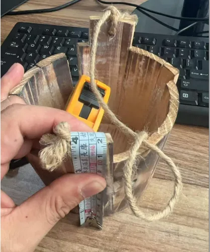 Vista 6 de MY MIRONEY Macetas de 20 onzas, maceta de barril de madera vintage, maceta rústica sólida con asas de metal y marco para maceta