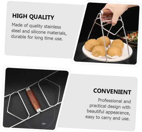 Vista 3 de Abrazadera de tazón de acero inoxidable para platos con clip escaldado, herramienta de cocina para comidas calientes y cuencos