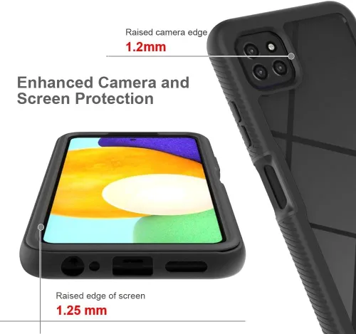 Vista 2 de Funda híbrida para Samsung Galaxy A22 5G, protección contra caídas, resistente, resistente, antideslizante, antiarañazos, funda protectora
