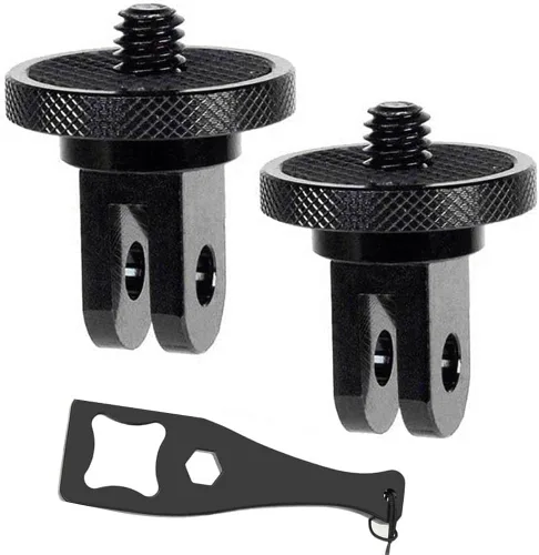 Vista 2 de Adaptador de trípode de cámara de aluminio 1/4"-20 Adaptadores de montaje de conversión compatibles con cámaras de acción Gopro Insta360 y otros