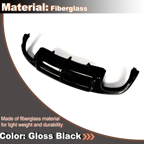 Vista 4 de Difusor de parachoques trasero negro brillante compatible con Audi S5 A5 B8.5 Sline 4 puertas 2 puertas 2012-2017 parachoques inferior alerón kit