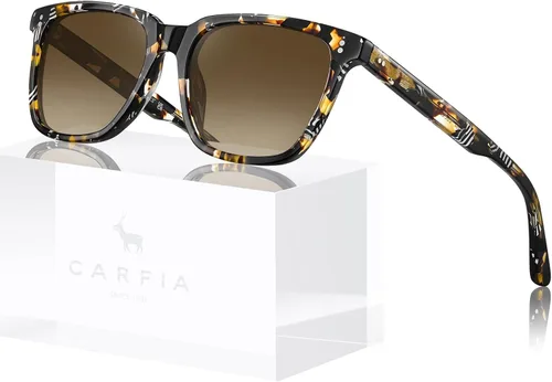 Vista 77 de Carfia Chic - Lentes de sol polarizados para mujer, protección UV400, marco de acetato pulido a mano
