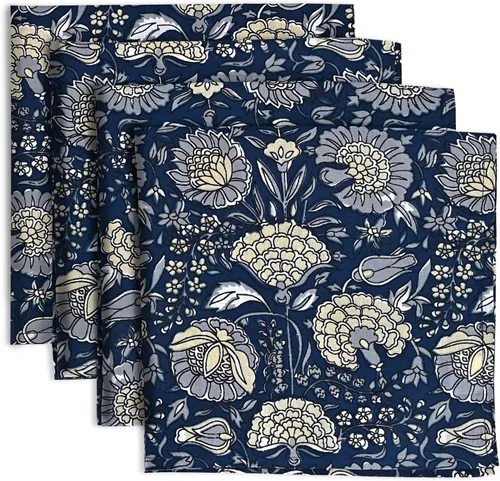 Vista 8 de Ridhi - Servilletas de 100 % algodón con estampado de espárragos verdes de 18 x 18 pulgadas (juego de 4) servilletas de cocina reutilizables