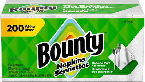 Vista 8 de Bounty Servilletas de papel, blancas, 200 unidades, el embalaje puede variar