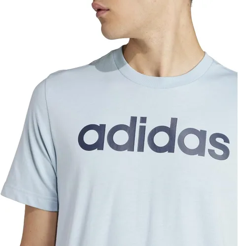 Vista 4 de adidas Camiseta básica con logotipo bordado lineal para hombre