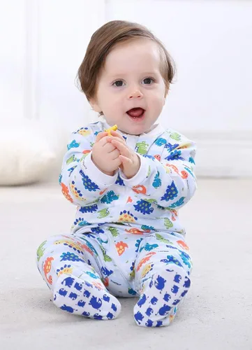 Vista 3 de Enterizo de mameluco para bebé, con cremallera frontal, 100% algodón, ropa de juego