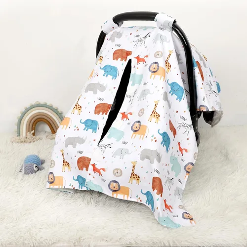 Vista 2 de ManFaiSky - Funda de asiento de coche para bebé, fundas suaves para asiento de automóvil para bebé, funda de lactancia multiusos y toldo