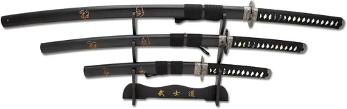Vista 8 de Snake Eye Tactical Juego de katana samurái de dos tonos de 3 piezas con soporte de espada gratis