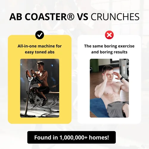 Vista 7 de AbCoaster MAX Ab Machine - Equipo de ejercicio para gimnasio en casa, menos estrés en el cuello y la espalda, equipo de fitness abdominal/central