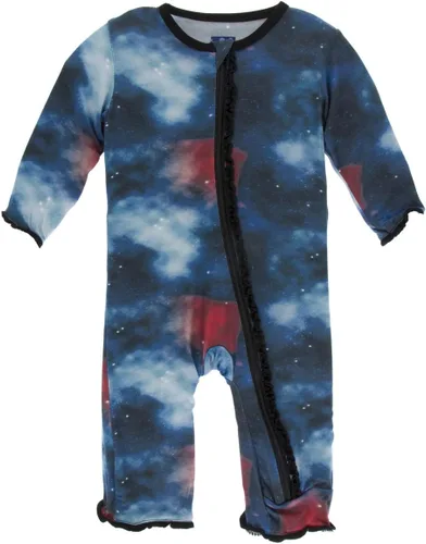 Vista 10 de KicKee Pants Mono sólido con volantes y cremallera Verde aloe