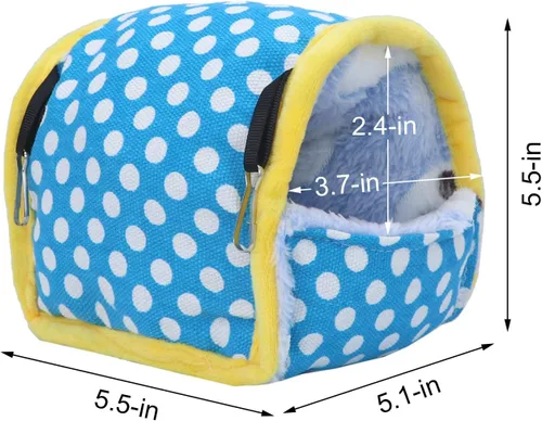 Vista 6 de Wontee Hamster Bed Hideout Sugar Glider Hamaca para animales pequeños, casa de cama cálida para hámsters, erizos, planeadores de azúcar, jerbos
