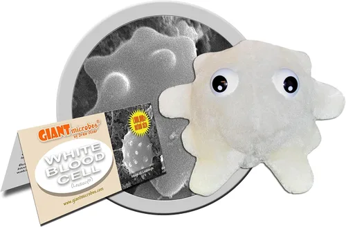 Vista 3 de GIANT MICROBES Felpa de glóbulos blancos, tecnología de laboratorio, regalos de hematología, regalo de leucemia, esenciales de flebotomía