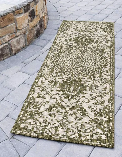 Vista 46 de Unique Loom Jill Zarin Jill Zarin Outdoor Collection - Alfombra Dubái (3 pies 3 pulgadas, redonda, rosa y aguamarina/azul claro)