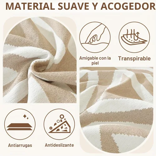 Vista 2 de Royhom Fundas para sofá modular, 2 piezas, manta de sofá en forma de L, fundas de sofá bohemias lavables, funda de sofá con borla, adecuada