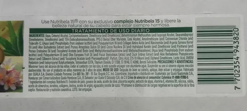 Vista 4 de Repolarizacion en Frio Tratamiento Capilar Control Frizz Nutribela15 Reconocidos Ingredientes Tratamiento Capilar Repolarizador Frío 15