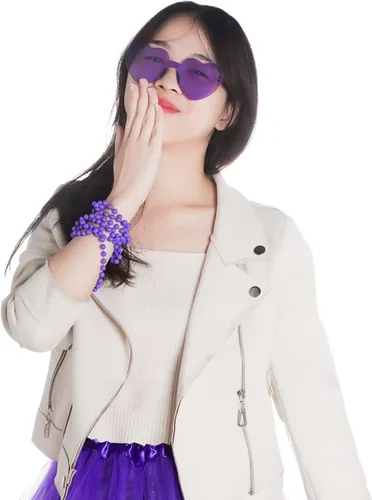 Vista 7 de Fengek 6 lentes de sol en forma de corazón, sin marco, transparentes, regalos de fiesta para niñas y mujeres