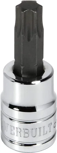 Vista 9 de Powerbuilt T-20 Star Bit Socket, unidad de 3/8 pulgadas, Torx, marca de tamaño de alta visibilidad - 648513