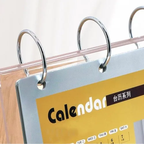 Vista 5 de Organizador de calendario acrílico, soporte de menú para fotos, escritorio de mesa, álbum abatible con pantalla de bolsillo de PVC, fotos
