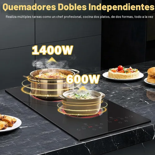 Vista 2 de Placa eléctrica de 2 quemadores, estufa eléctrica de 12 pulgadas