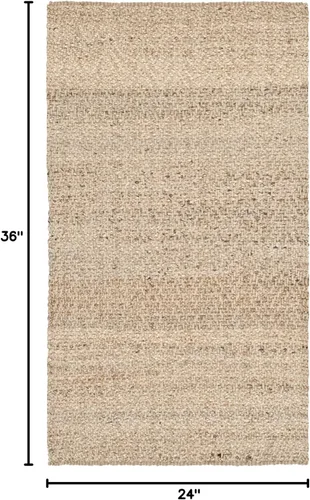 Vista 2 de SAFAVIEH Natural Fiber Collection - Alfombra decorativa de 2 x 3 pies, natural, hecho a mano, yute con flecos, ideal para zonas de alto tráfico