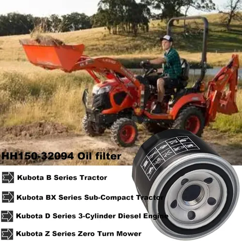 Vista 3 de HH150-32094 Filtro de aceite para Kubota BX2200D BX22D BX23D B20 B21 B26 ZD1211 ZD1211 ZD25 ZD28 ZD326 ZD331 ZG327 B5100 B5100 B5200 Tractores B6100