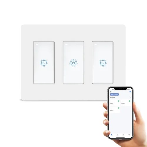 Vista 9 de Milfra Interruptor táctil inteligente de 2 vías, 2 posiciones, blanco, compatible con Alexa y Assistant, no requiere concentrador