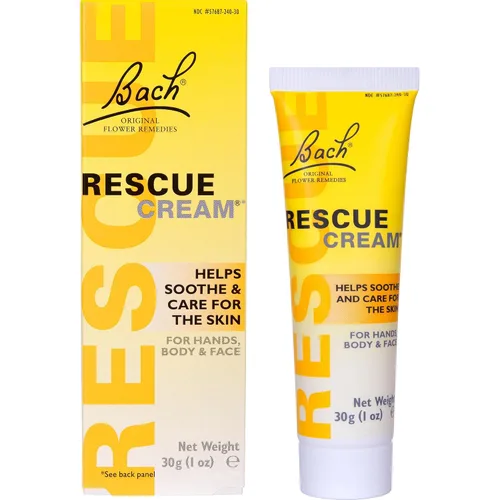 Vista 4 de Bach RESCUE Cream, cuidado de la piel hidratante para manos, cuerpo y cara, manteca de karité, esencias florales homeopáticas para aliviar