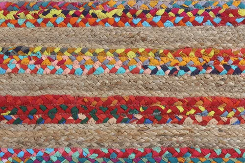 Vista 7 de Chindi - Alfombra de yute de algodón de 2 x 6 pulgadas, diseño de código de capa multicolor, gruesa de 0.27 pulgadas, alfombra trenzada de tejido