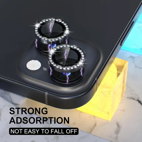 Vista 6 de Choiche Compatible para iPhone 15/iPhone 15 Plus Protector de Lente de Cámara Brillante, Vidrio Templado 9H Cubierta de Cámara Protector de Pantalla