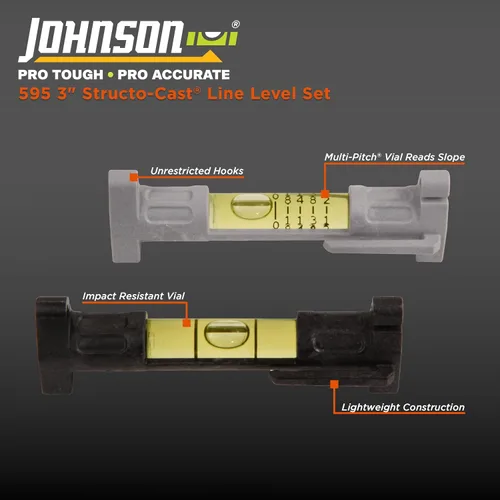 Vista 2 de Johnson Level & Tool 595 Línea Structo-Cast, 3", 2 Nivel