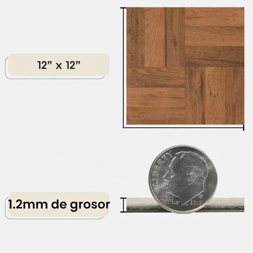 Vista 3 de ACHIM Home Furnishings FTVWD22520 Nexus - Azulejo de vinilo de 12 pulgadas, madera de 3 dedos de roble medio parquet, paquete de 20 unidades, 12