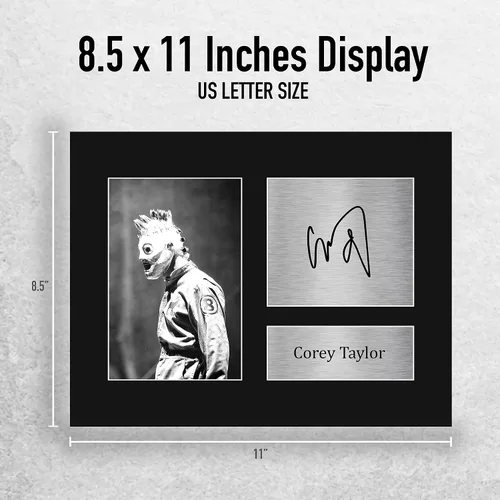 Vista 2 de HWC Trading Corey Taylor Slipknot Gifts USL Imagen Impresa con Autógrafo Firmado para Fanáticos de Recuerdos Musicales - Tamaño Carta de EE.UU