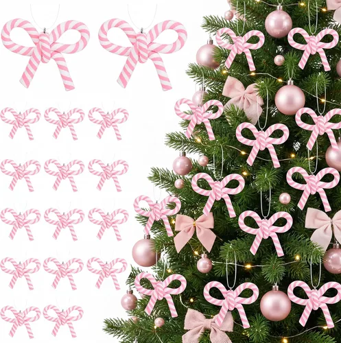 Vista 9 de Codree 8 piezas de adornos de piruleta de bastón de caramelo arcoíris - Adornos colgantes de arcilla polimérica para árbol de Navidad, fiesta