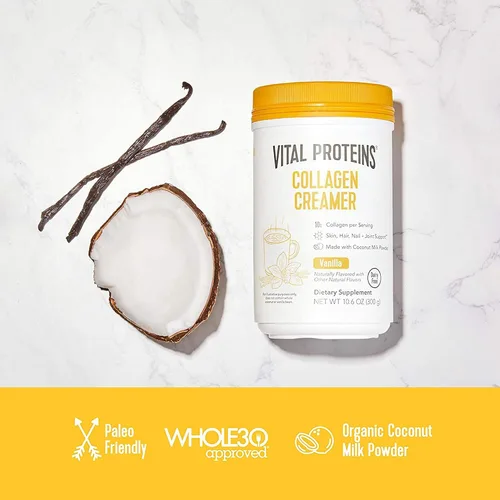 Vista 7 de Vital Proteins Polvo de péptidos de colágeno sin sabor 19.3 OZ Creamer Vanilla