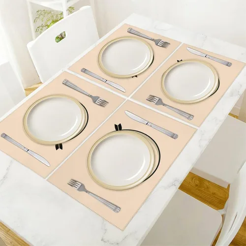 Vista 5 de Bullseyes Target Bulls Eyes Placemats Set of 6 Resistant Table Mats Washable Place Mats for Dinner Party Table Decoration