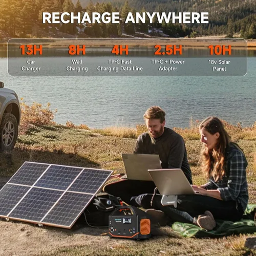 Vista 6 de Estación de energía portátil 600W, batería de litio que acampa 293Wh Naranja